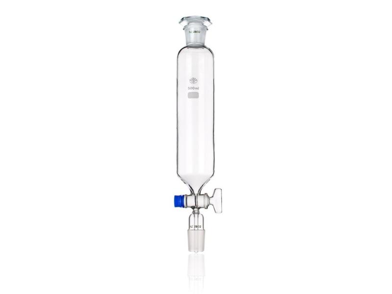 Lievik prikvapkávací - 100ml valcový, skl. zátka NZ19/26, skl. kohút, jadro NZ14/23, 2399