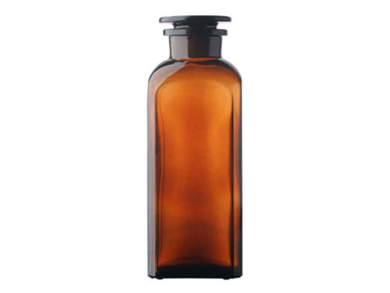 Fľaša hranatá 750 ml hnedá, 2043