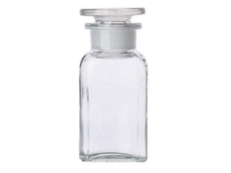 Fľaša hranatá 100 ml číra, 2043