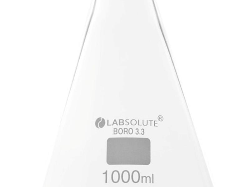 Odsávačka - Fľaša filtračná 2000 ml, tvar Erlenmeyer, sklenená olivka