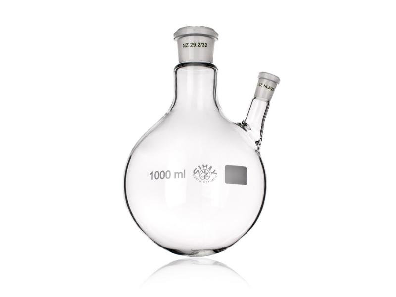 Banka guľaté dno 8017/ 4000ml NZ45/40 1x postranný šikmý tubus NZ14/23