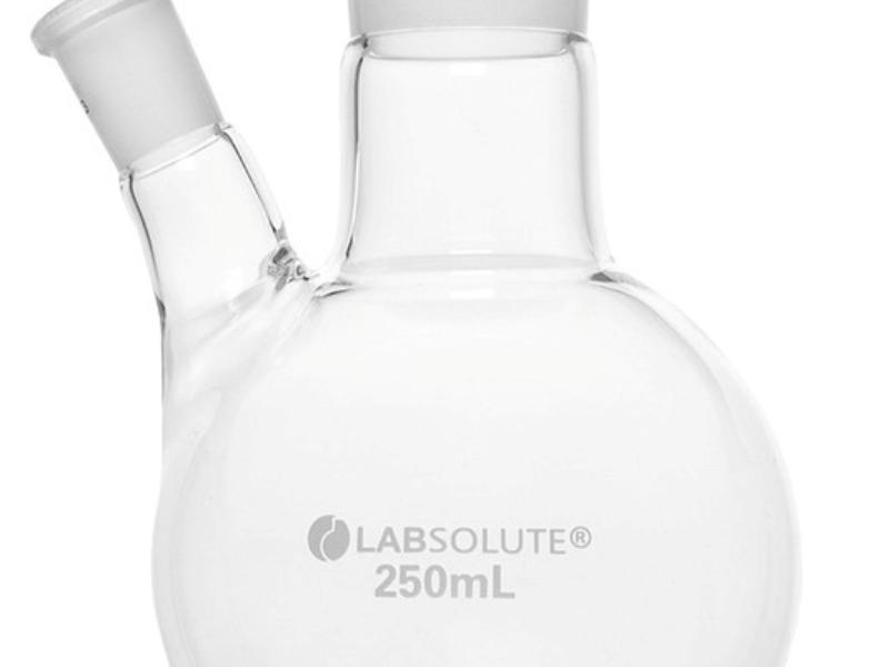 Banka guľaté dno- 500 ml NZ 29/32, 1x postranný šikmý tubus NZ 14/23