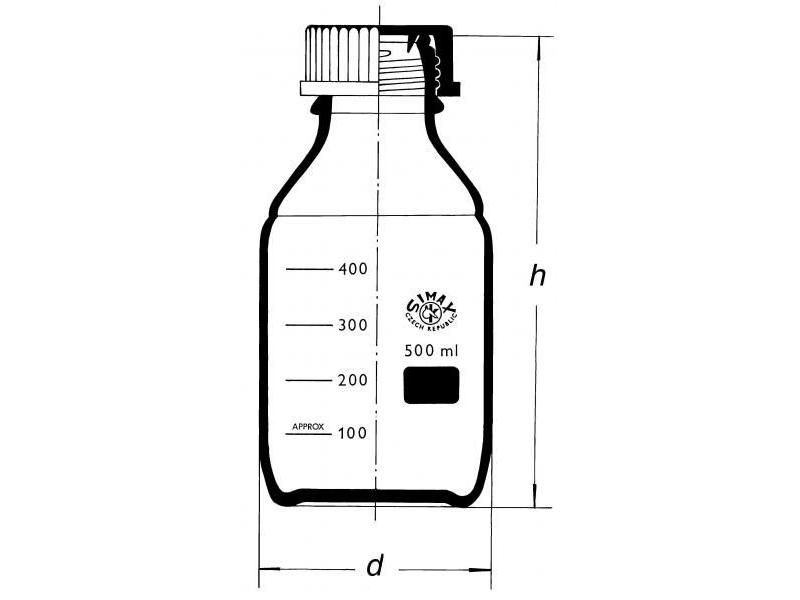 Reagenčná fľaša GL45 hnedá 20000 ml modrý uzáver, 2070/H